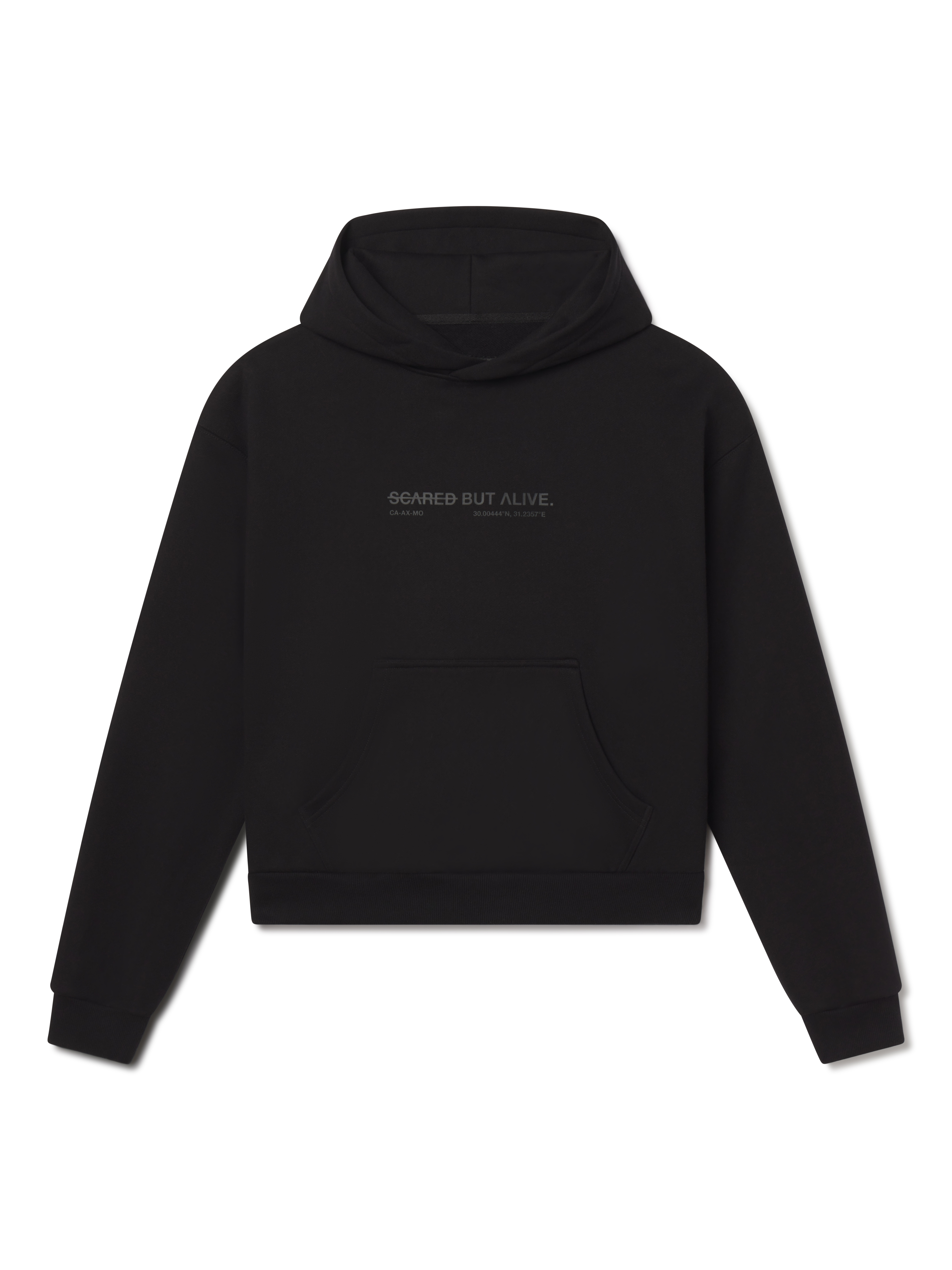 LA Hoodie black flat lay