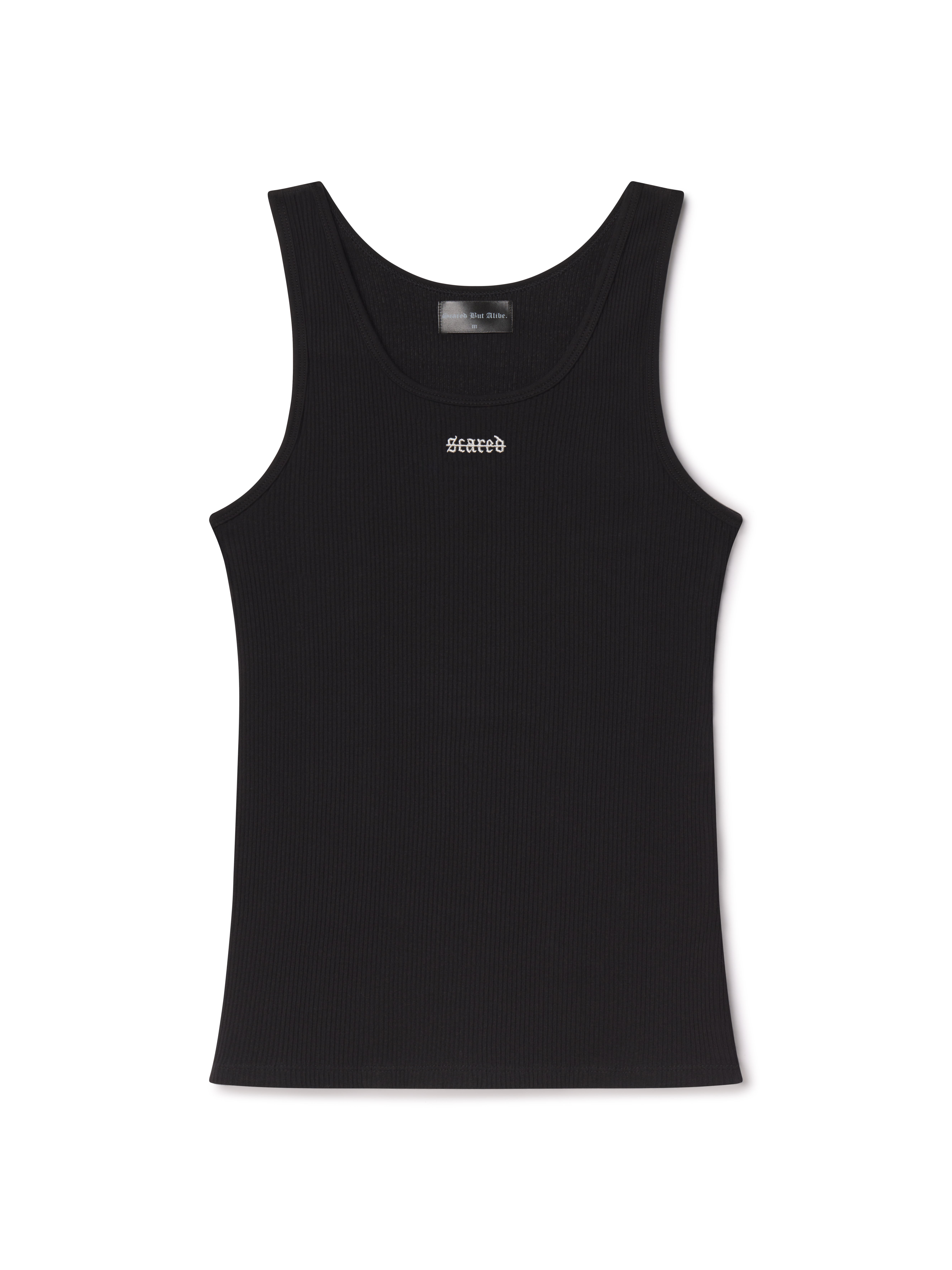 Rib Tank black flat lay